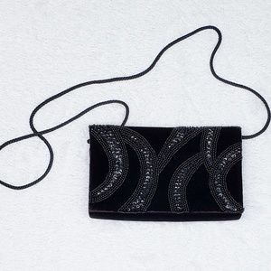 Velvet beaded clutch